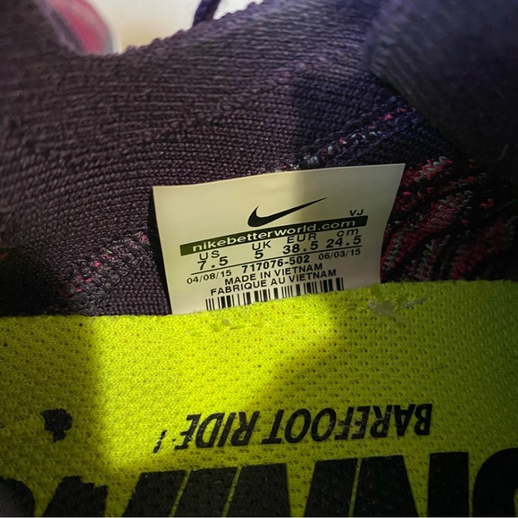 Nike Free 4.0 Flyknit Women’s Athletic Sneaker, Running Shoe, Sz 7.5 Purple Pink - Picture 7 of 8